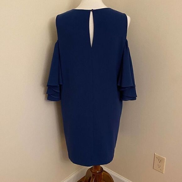 Blaque Label Navy Blue Cold Shoulder Dress Medium - Picture 3 of 7